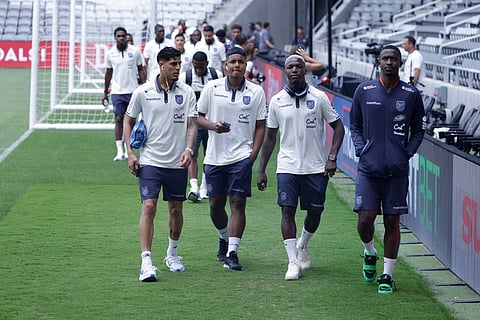 Ecuador players during friendly game against Guatemala