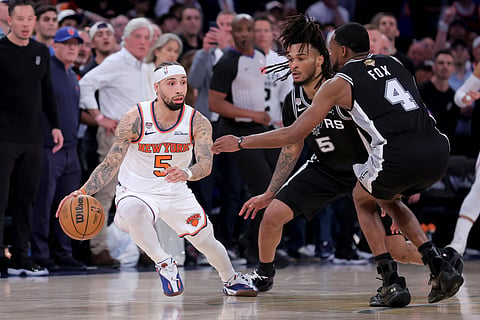 New York Knicks guard Jose Alvarado in action against San Antonio Spurs
