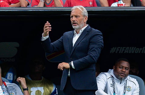 Sebastien Desabre on the touchline against Portugal