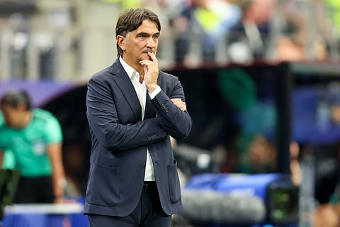 Zlatko Dalic was pictured during Croatia's opening match against England