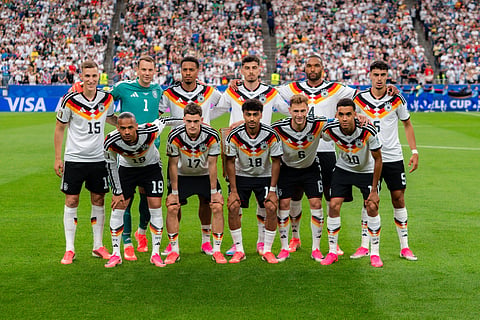 Germany players pose for a team photo