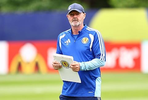 Steve Clarke during training session of Scotland