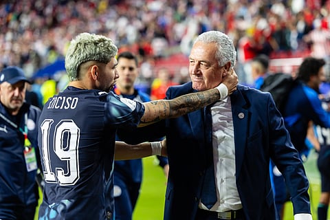 Gustavo Alfaro and Julio Enciso after their win over Turkey