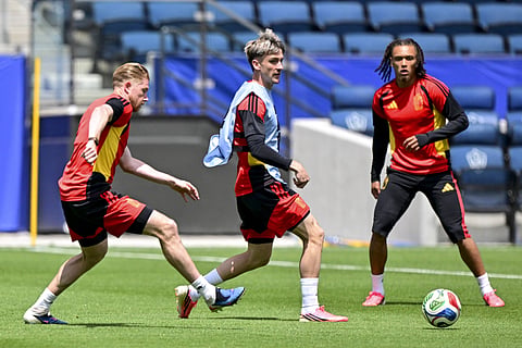 Belgium players during training session