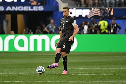 New Zealand captain Chris Wood in action at the FIFA World Cup