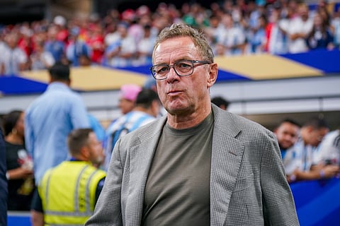 Ralf Rangnick pictured during their match against Argentina