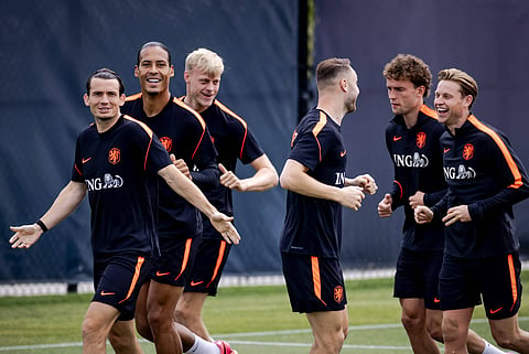 Netherlands players in fine mood during training session