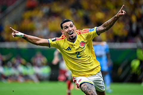 Daniel Munoz celebrates his winning goal against DR Congo