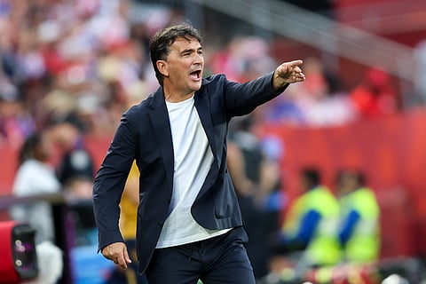 Zlatko Dalic instructs from the touchline during their match against Panama