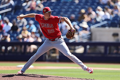 Los Angeles Angels pitcher Ryan Johnson