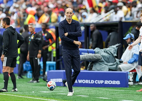 Thomas Tuchel looks dejected during their game against Ghana