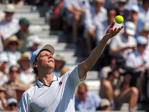 Jannik Sinner in action