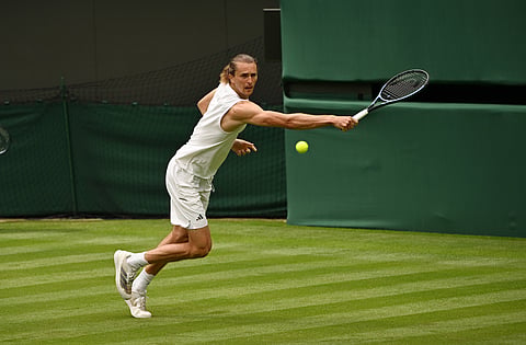 Alexander Zverev during practice session ahead of the Wimbledon