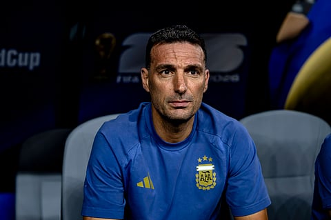 Lionel Scaloni pictured their Argentina's game against Jordan
