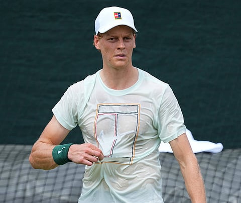 Jannik Sinner during practice session