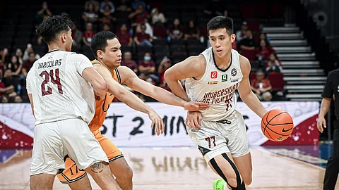 LEAD. Former Ateneo de Cebu ace Chicco Briones scored 14 points to lead the University of the Philippines past the University of Santo Tomas, 86-61 in the UAAP Season 86 men’s basketball tournament on Wednesday, Nov. 15, 2023 at the SM Mall of Asia Arena.