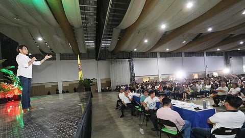 Cebu Governor Gwendolyn Garcia (LEFT) speak with members of the various Parent-Teachers Association (PTA) in the Cebu province on November 25, 2023 to discuss the concerns on regards to newly launched and province-wide school feeding program of the provincial government.