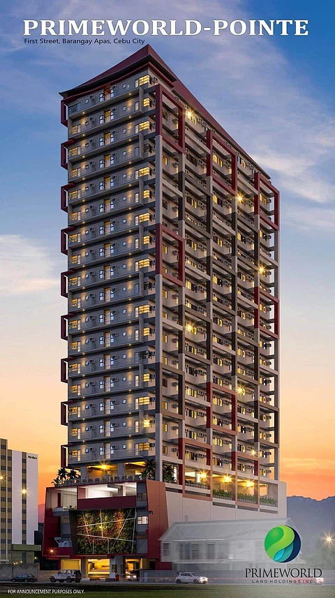 Primeworld Land Holdings Inc. tops off 22-storey residential condominium in Apas.