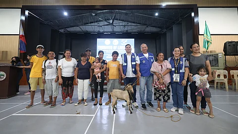 LIVESTOCK DISPERSAL. Qualified beneficiaries receive 150 heads of Rhode Island red chicken, 3 egg machines, 144 laying chickens, 300 heads of mallard ducks, and 15 heads of goats from the Victorias City government under its Livestock Dispersal Program, Dec. 12.