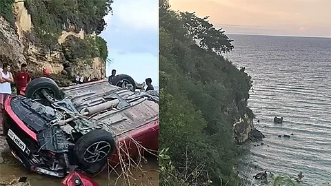 Woman dies, 2 Russians hurt after car plunges off cliff in Barili