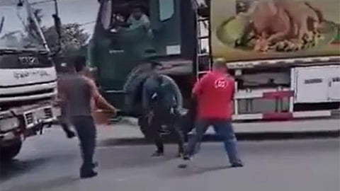 Screenshot from viral video of the road rage incident in Mandaue City