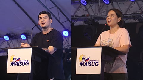 Davao City Mayor Sebastian Duterte (left), Vice President Sara Duterte (right)