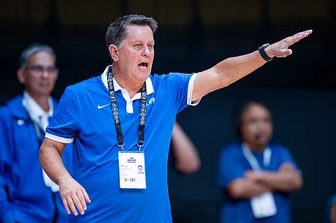 GILAS ADVANTAGE. Gilas Pilipinas coach Tim Cone credits the Filipino fans for their lopsided 94-64 win over Hong Kong in their Fiba Asia Cup 2025 Qualifiers 1st Window Group B match on Thursday night, February 22, 2024, at the Tsuen Wan Stadium.