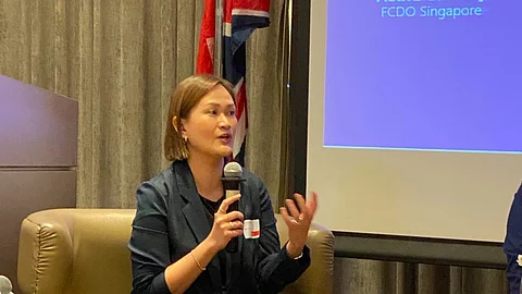 Lawyer Irish Salandanan-Almeida, Globe Group’s Chief Privacy Officer, speaks in a fireside chat themed "Cybersecurity capacity building needs in the Philippines and the UK” at the recent UK Cybersecurity Reception.