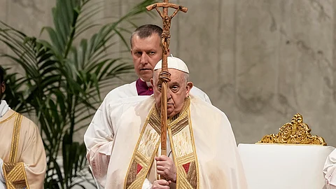 VATICAN. Pope Francis presides over a mass for the religious orders in St. Peter's Basilica at the Vatican, Friday, February 2, 2024.