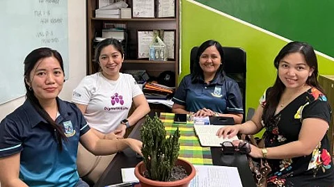 PARTNERSHIP. Further enhancement of the capabilities of the Negros Occidental Language and Information Technology Center was discussed during a meeting between Ma. Cristina Orbecido (3rd from left), vocational school administrator of NOLITC, and Mary Jane Agonace (right), director of the Department of Information and Communications Technology - Negros Occidental on Feb. 19, 2024. Joining them were project development officers Red Dawn Laurente (left) of NOLITC and Gian Joy Catiempo of DICT-Negros Occidental.