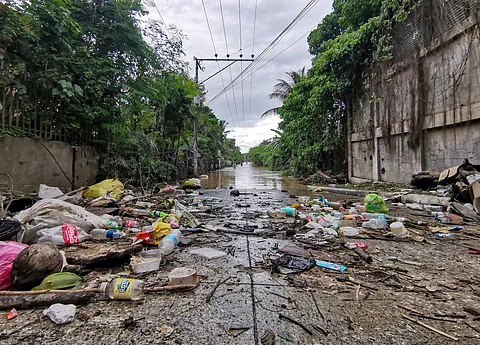 Jade Valley Subdivision in Brgy. Tigatto, Davao City were heavily flooded on Thursday, February 1, 2024, following the heavy rains brought about by the trough of LPA a day after.