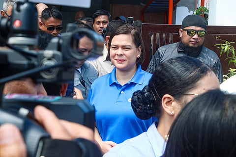 Vice President Sara Duterte during a visit at the Sto. Niño Daycare Center in Brgy. San Antonio, Agdao District, Davao City on Wednesday morning, February 21.