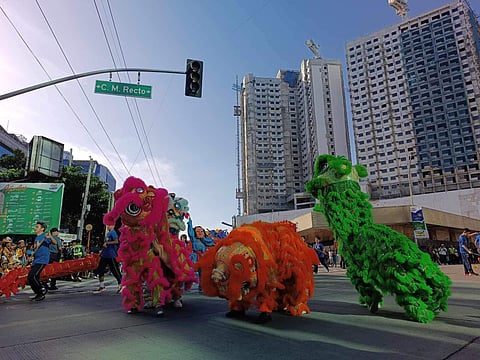 PARADA DABAWENYO. The Davao Chong Hua High School showcased their Dragon and Lion Dance during the Parada Dabawenyo along Roxas Avenue on Sunday morning, March 17, 2024.