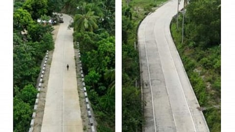 ROAD PROJECTS. The two road concreting projects implemented by the Department of Public Works and Highways-Western Visayas in two local government units in southern Negros Occidental. The PHP12-million farm-to-market road (left) in Barangay Pook, Hinobaan and the PHP45-million tourism road in Barangay Nauhang, Sipalay City.
