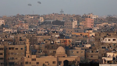 HUMANITARIAN aid is dropped by the United States over Gaza City, Gaza Strip on Saturday, March 2, 2024. /