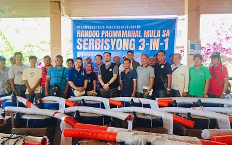 EL NIÑO MITIGATION. The National Irrigation Administration distributes water pumps to irrigators associations in Pangasinan in an undated photo. It is part of the mitigating measures to cushion the impacts of El Niño to the farmers.