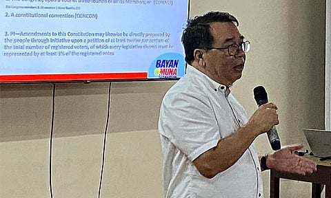 Atty. Neri Colmenares, Adviser for Human Rights of the Integrated Bar of the Philippines, and Chairperson of Bayan Muna Party list, has spoken out against the proposed Charter Change, also known as "Cha-Cha". According to him, this political movement is dangerous, as it would erase Filipino democracy and freedom.