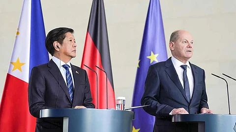GERMANY. President Ferdinand Marcos Jr. (left) and Chancellor Olaf Scholz in a joint press conference in Germany.