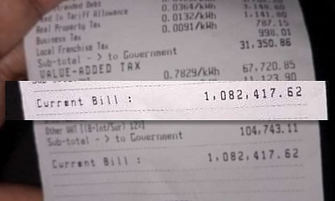 Netizen Ry Llanes shared a photo of his electric bill which surprisingly reached more than P1 million.