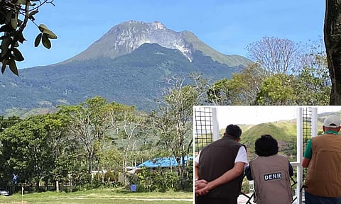 (Inset) Department of Environment and Natural Resources (DENR) Secretary Maria Antonia Yulo-Loyzaga, together with Sen. Ronald dela Rosa, and Presidential Assistant for Eastern Mindanao Leo Tereso Magno, conducted an onsite inspection on resorts located at the foot of Mt. Apo. on Tuesday, April 2.