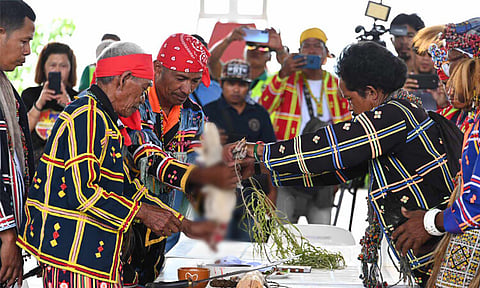 Healing and Reconciliation between Ata Indigenous Cultural Community and Former Rebels "Pakig uli sa maayong kabobut-on tali sa ATA Indigenous Cultural Comnunity ug sa mga Former Rebels paduloong sa malinawon ug malamboon nga katiliingban" held at Brgy Malabog Gym, Sitio Balanban, Malabog Paquibato District Davao City Wednesday morning, April 24.
