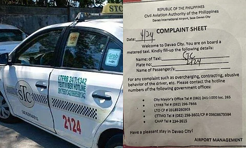 The taxi driver who allegedly overcharged a midwife coming from Marikina City, which became the subject of Senator Ronald "Bato" dela Rosa's post, filed a police blotter at the Ecoland Police Station to present his side of the story.