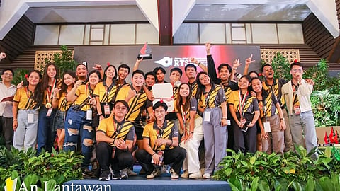 LEYTE. Publication staff of An Lantawan of Leyte Normal University in Tacloban City receives the "Campus Press of the Year" award during the Regional Tertiary Schools Press Conference at the Visayas State University in Baybay City on April 7, 2024. Some 400 campus journalists from 28 college and university publications across the Eastern Visayas region joined the event, which focused on battling against campus repression, artificial intelligence, and disinformation.