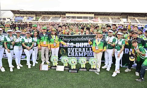 THE REIGN CONTINUES. Davao City is crowned overall champions anew as the Davao Region Athletic Association (Davraa) Meet 2024 concludes at the Davao City-University of the Philippines (UP) Sports Complex at UP Mindanao on Sunday afternoon, April 7.