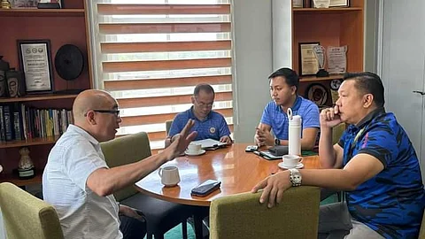 Bacolod City Mayor El Cid Familiaran holds a meeting with Richard Osmeña, a representative from the Land Transportation Franchising and Regulatory Board national office, along with the local transport groups at the Bacolod City Government Center on May 14, 2024.
