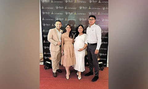 RAVING RADIANCE. From left are Blush Medical Group owners Doctor Carl Edrial and Rechelle Fate Quimada-Edrial, and social media influencer and local personality Malaya Macaraeg-Delantar and her husband, Paco Brian Delantar.