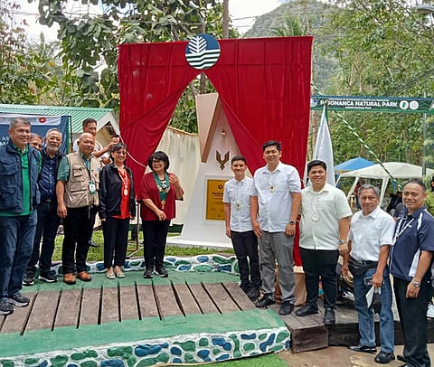 ZAMBOANGA. Secretary Maria Antonia Yulo-Loyzaga (in maroon blouse) of the Department of Environment and Natural Resources (DENR) leads the unveiling of the Pasonanca Natural Park (PaNP)-Asean Heritage Park Monument at Castro Drive, Sitio Canucutan in Pasonanca village, Zamboanga City on Monday, May 13. The PaNP is designated as the 52nd Asean Heritage Park, the 10th in the Philippines, and the first Asean Heritage Park in Zamboanga Peninsula.