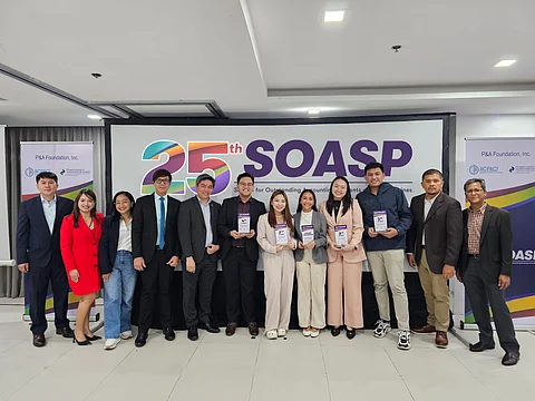 From left: Marc Guiab, P&A Foundation SOASP Chair; Lovely Charmaine Villamora-Dacanay, P&A Grant Thornton Advisory Services Partner; Marie Fe L. Fawagan-Dangiwan, P&A Grant Thornton Tax Advisory & Compliance Partner; Dr. Henly Pahilagao, PICPA National Chair Committee on Professional Development; Atty. Olivier Aznar, P&A Foundation SOASP Partner-in-Charge, P&A Grant Thornton Vice Chairman, Deputy Managing Partner, and Tax Advisory & Compliance Practice Leader ; SOASP Top 5: Kyle Taganas (4th Placer), University of San Carlos, Jericka Mapula (2nd Placer), University of San Carlos, Kristina Vistal (Grand Champion), University of San Carlos, Alex Guadalupe (3rd Placer), University of Santo Tomas, Aaron Culianan (5th Placer), Polytechnic University of the Philippines – Sta. Mesa; Elano Marcelo, ACPACI National President; Edward Roguel, P&A Foundation SOASP Adviser.