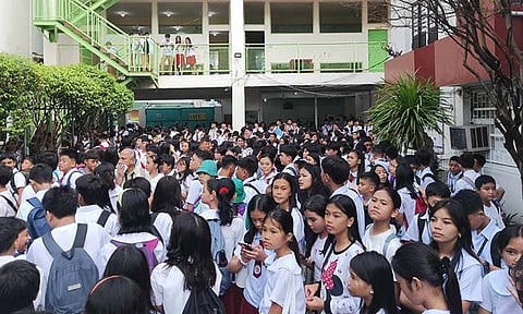 STUDENTS OF ABELLANA. A large crowd of students from Abellana National School in Cebu City line up to enter the campus and report back to class on Monday morning, July 29, 2024. This photo was taken at 6:50 a.m., but some students started to arrive as early as 6 a.m.
