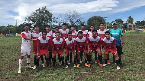 CEAP CHAMPIONS. The Holy Cross of Davao College (HCDC) men’s football team secures a gold medal for Davao Region in the recently concluded Catholic Educational Association of the Philippines (Ceap) Mindanao Games 2024 football competition held in Nasipit, Agusan del Norte.